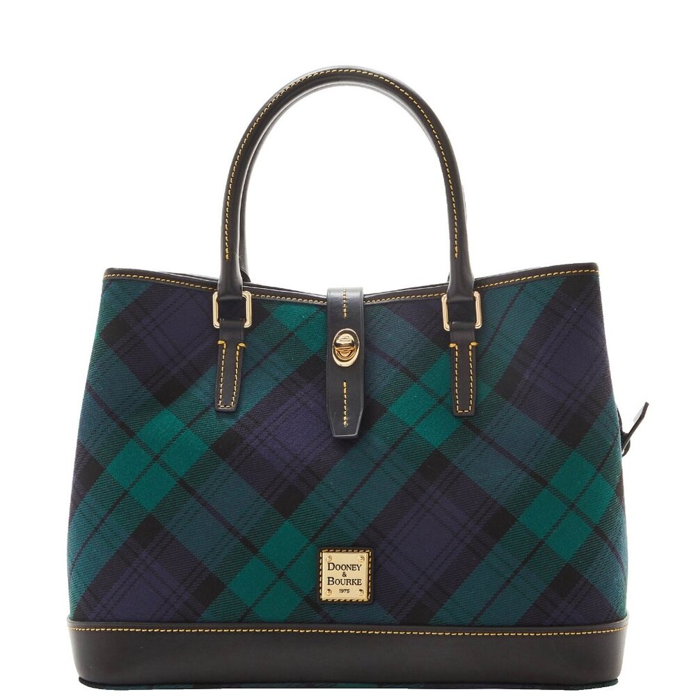 Dooney & Bourke Navy Tartan Plaid Perry Satchel